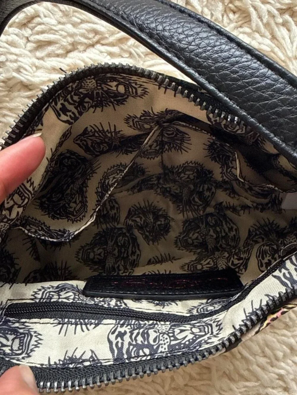 Ed Hardy Pink Camo Shoulder Bag Skull Tiger Print
